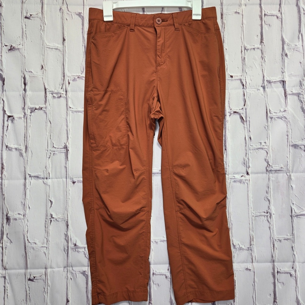 Orvis Stretch Hiking Pants Burnt Orange Rust Cargo Utility Straight Leg Women‎ 4